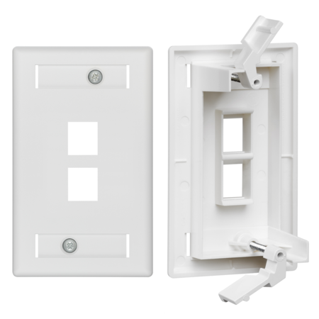 LEVITON WALLPLATES WP 2 PORT SG ID TMPO WH 42090-2WS